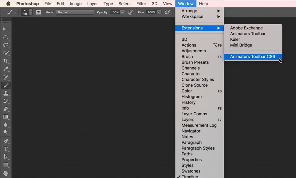 how to show toolbar in photoshop cs6 mac